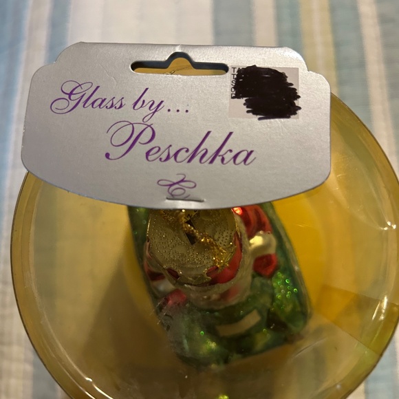 NWT Glass by Peschka Vintage Santa in Green Car 1996 Christmas Ornament - Picture 5 of 6